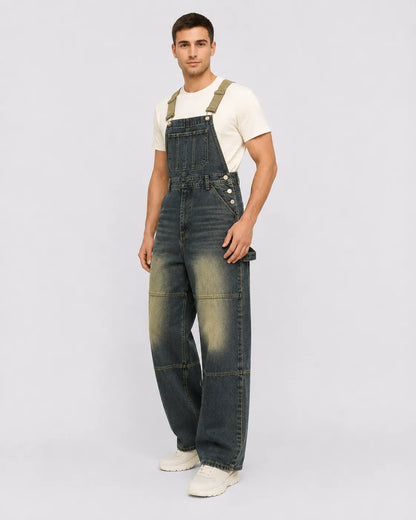 Salopette Denim Délavée Vintage Homme