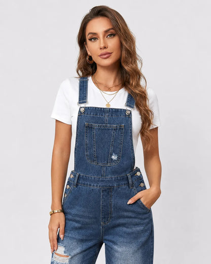 Salopette en Jean Déchiré pour Femme