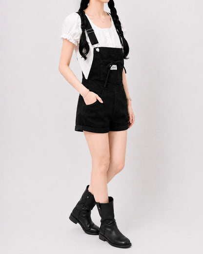 Salopette Short Denim Taille Haute