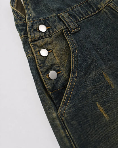 Salopette Denim Délavée Vintage Homme