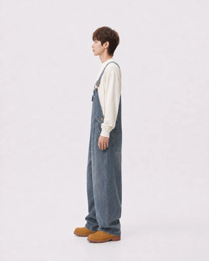 Salopette Denim Tachetée Rétro