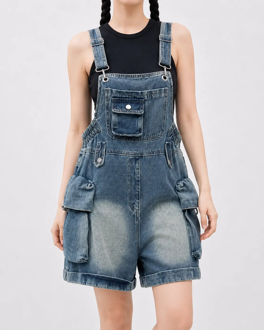 Salopette Short Denim Cargo Large