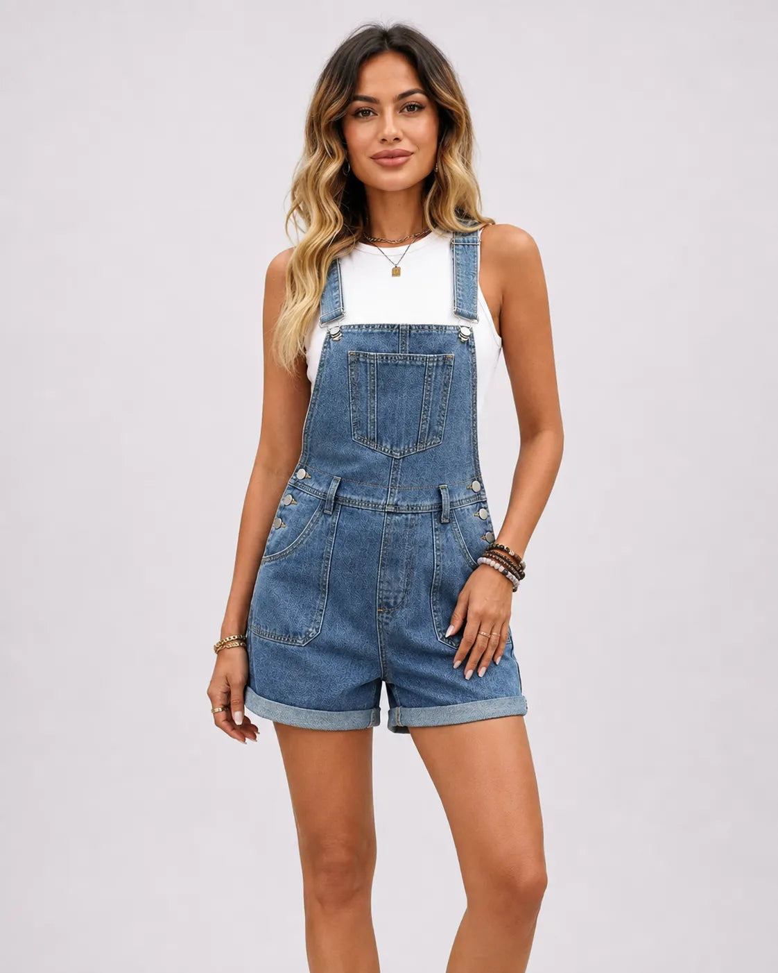 Salopette Tendance en Jean Courte