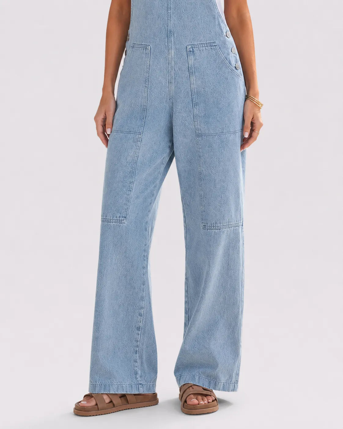 Salopette Femme Cargo en Jean Bleu