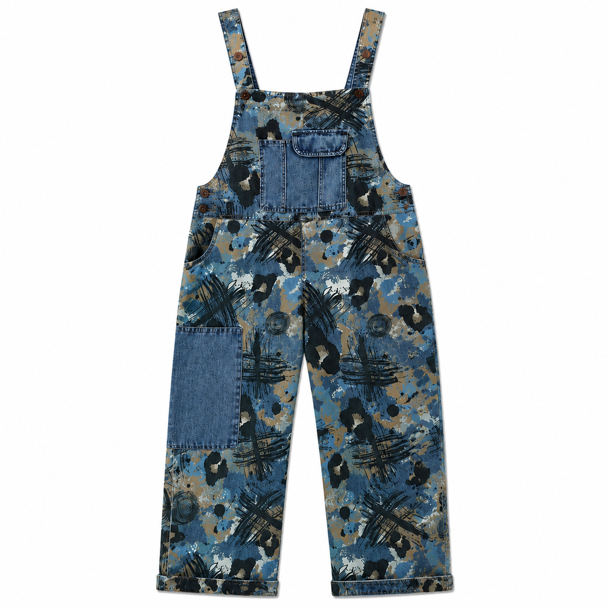 Salopette Denim Patchwork Usé