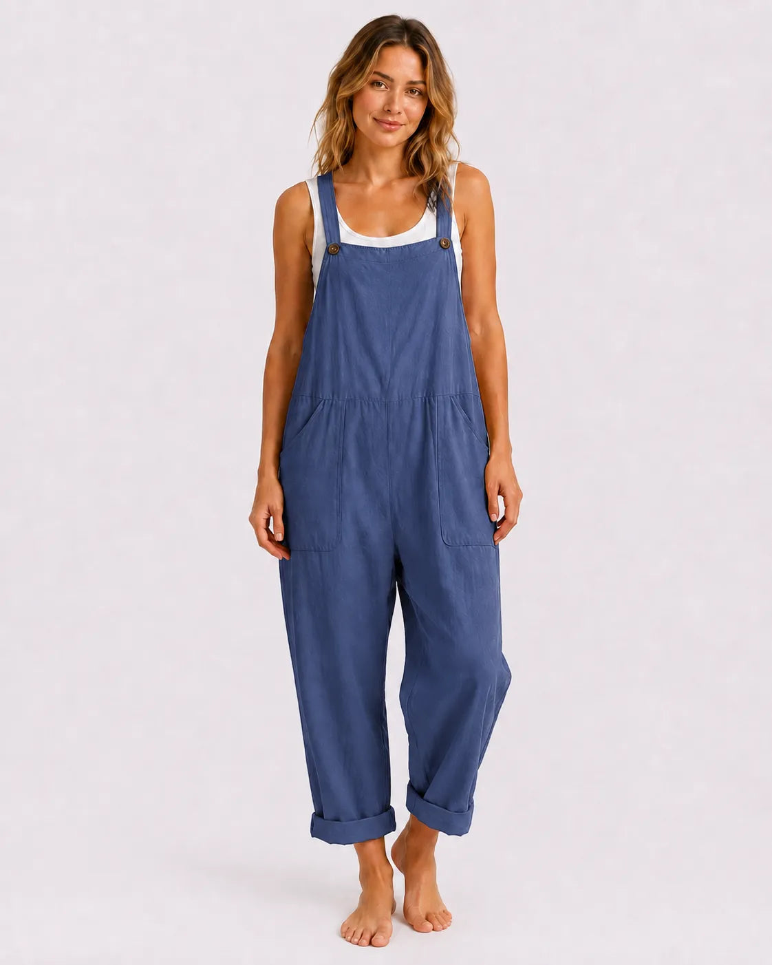 Salopette Ample Coton Lin Femme
