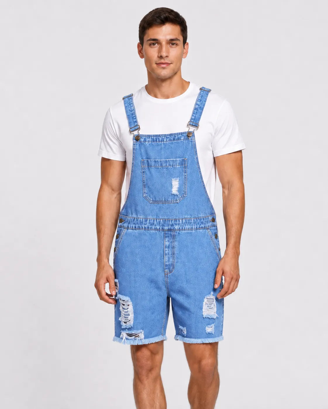 Salopette Short Denim Vintage Troué
