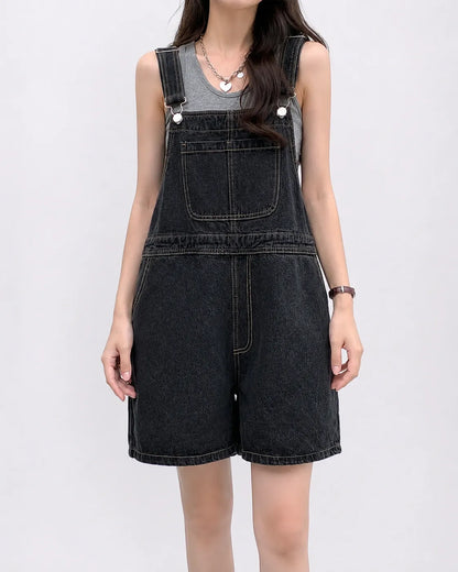 Salopette Y2K Courte Denim Coréen