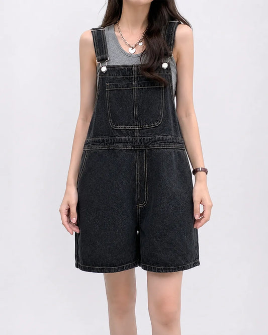 Salopette Y2K Courte Denim Coréen