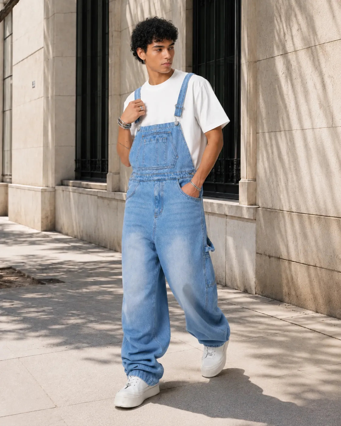 Salopette Homme Jean Bleu Clair