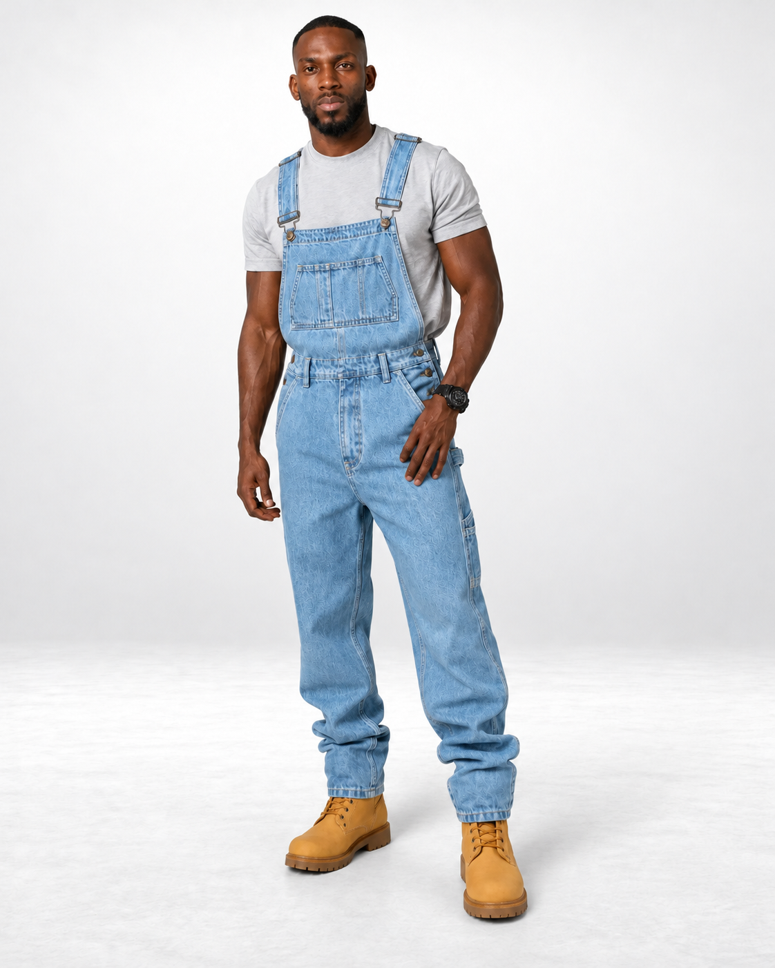 Salopette Denim Cargo Bleu