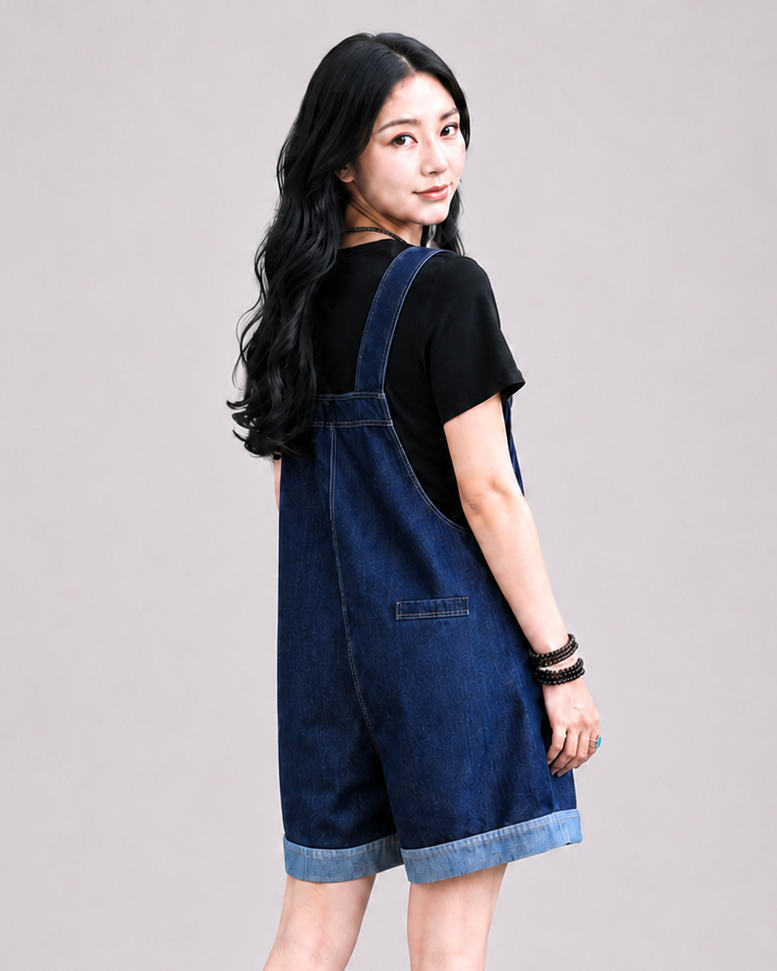 Salopette Short Jean Ample Femme
