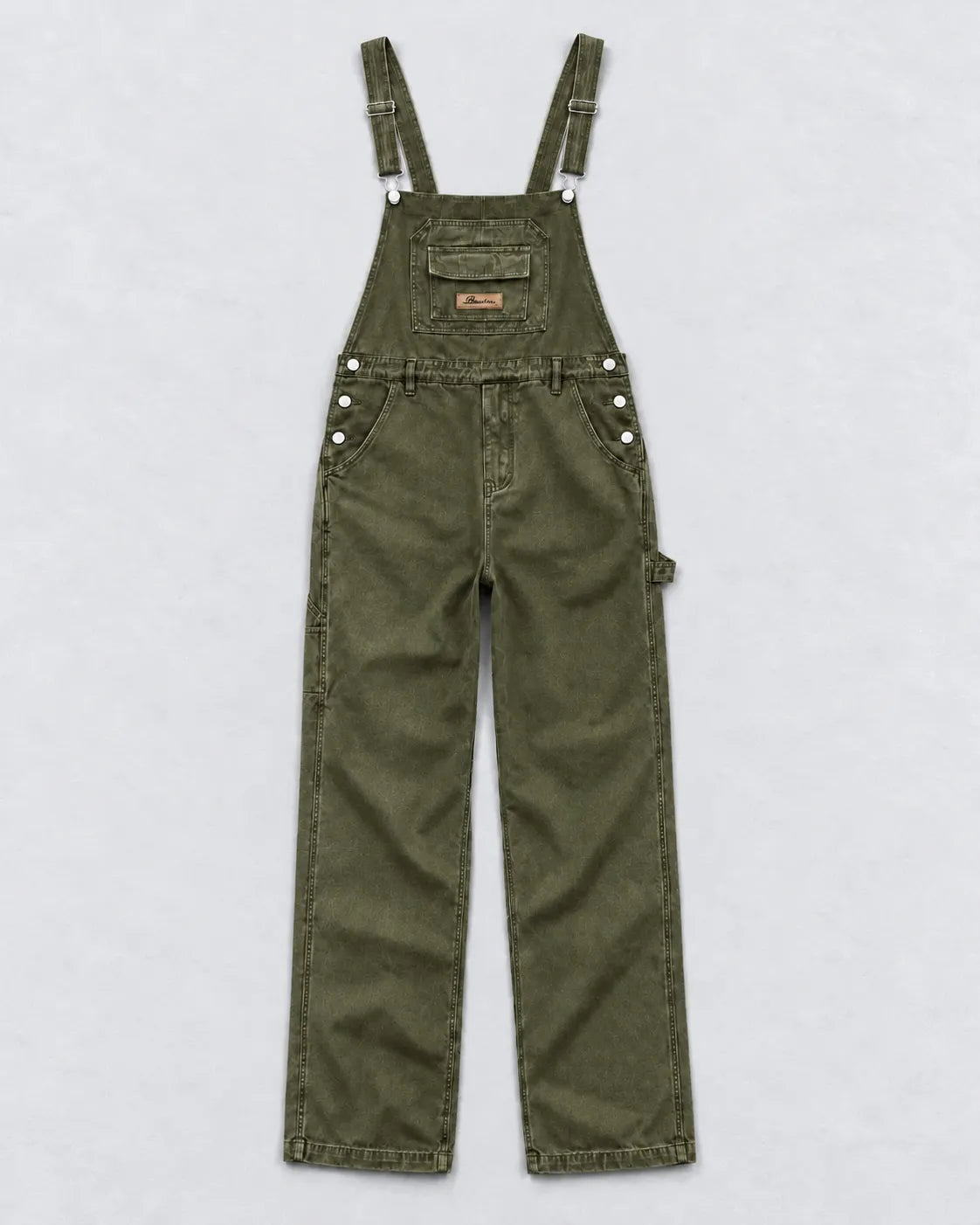 Salopette en denim kaki esprit workwear