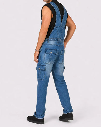 Salopette Denim Délavée Coupe Droite