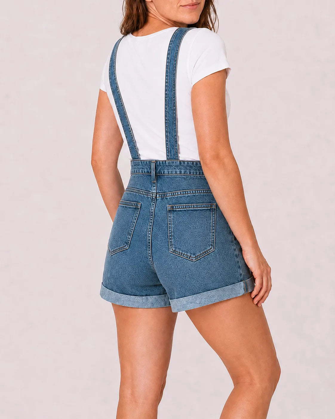 Salopette Denim Courte Boutonnée