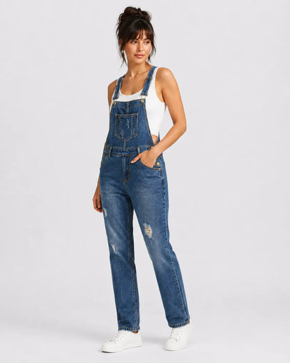 Salopette Denim Déchirée Tendance