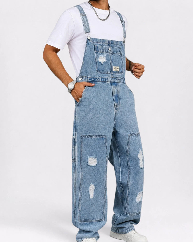Salopette Cargo avec Détails Ripped