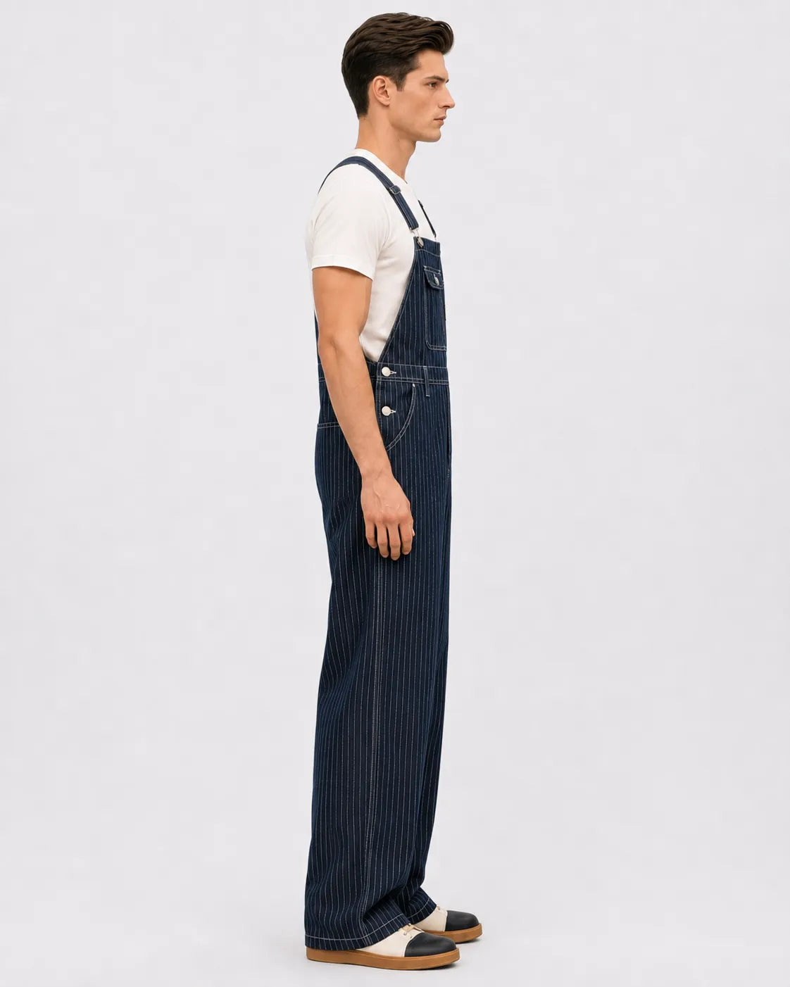 Salopette Denim Rayé Bleu