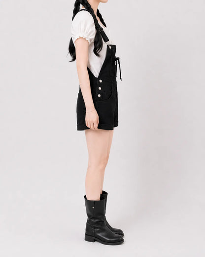 Salopette Short Denim Taille Haute