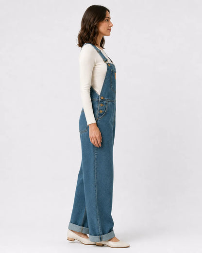 Salopette Denim Bleu Large Vintage