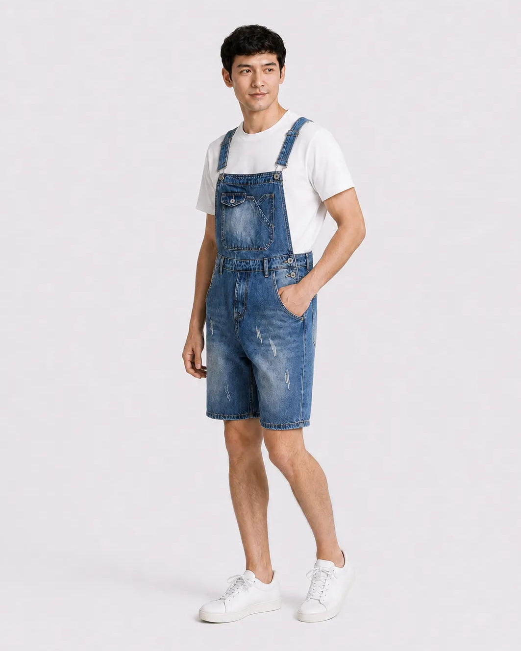 Salopette Short Denim Style japonais
