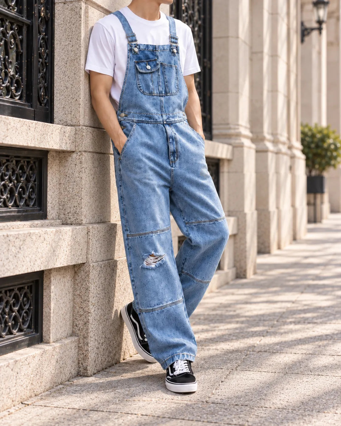 Salopette Denim Cargo Rétro Homme