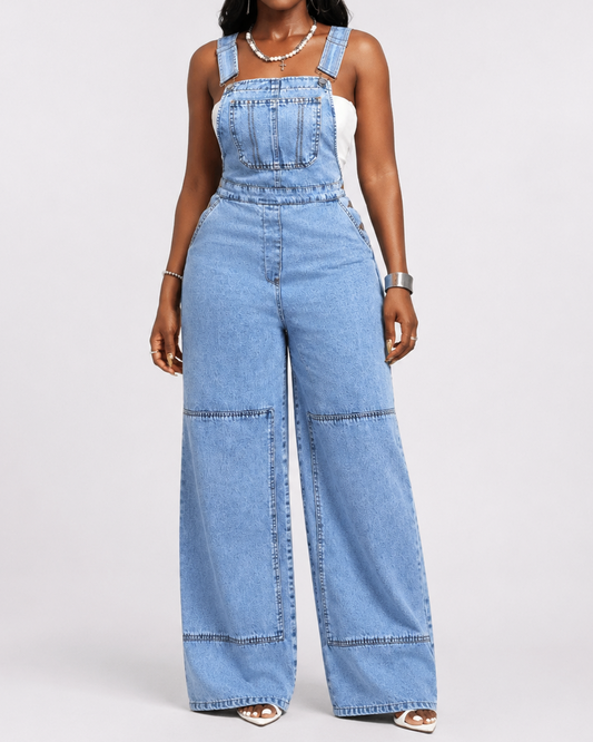 Salopette Jean Coupe Droite Femme