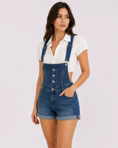 Salopette Short Denim Unie Femme