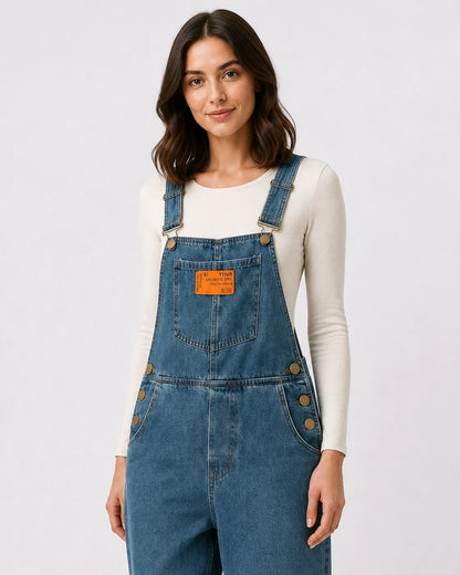 Salopette Denim Bleu Large Vintage