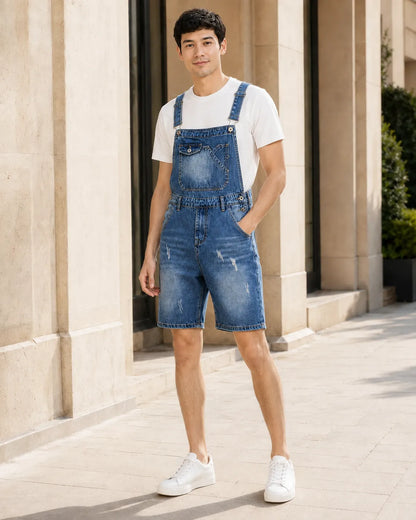 Salopette Short Denim Style japonais