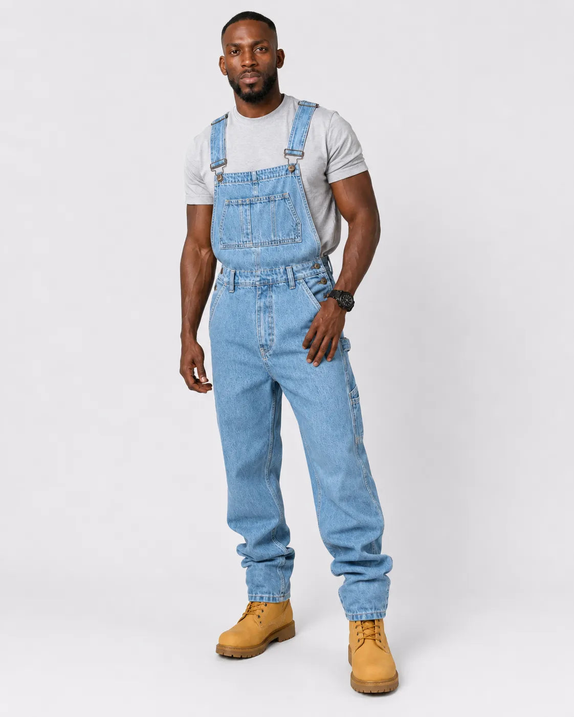 Salopette Denim Cargo Bleu
