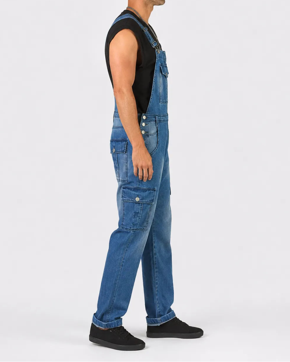 Salopette Denim Délavée Coupe Droite