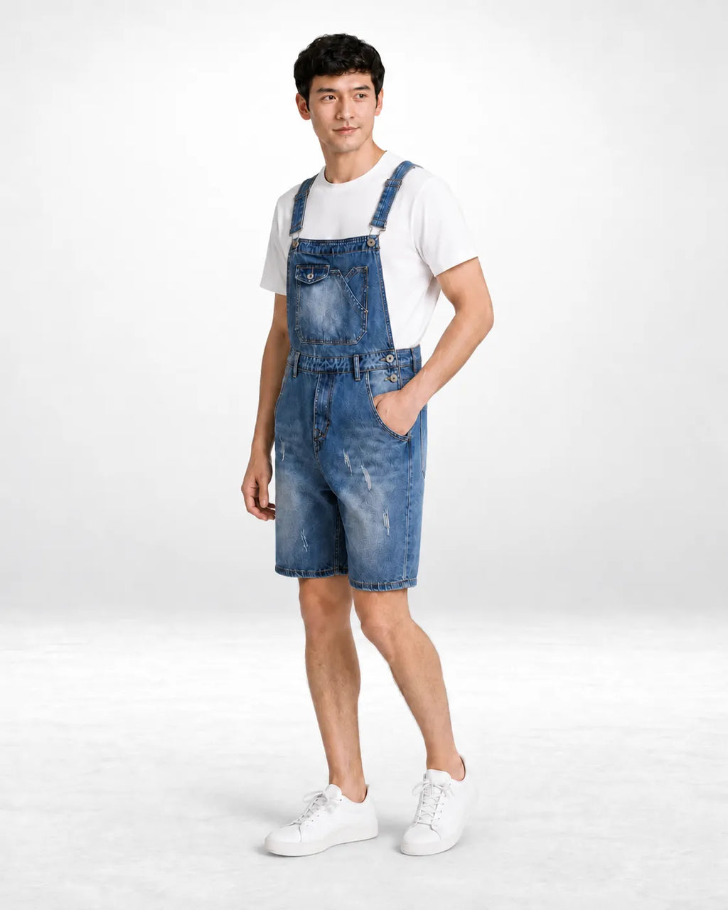 Salopette Short Denim Style japonais