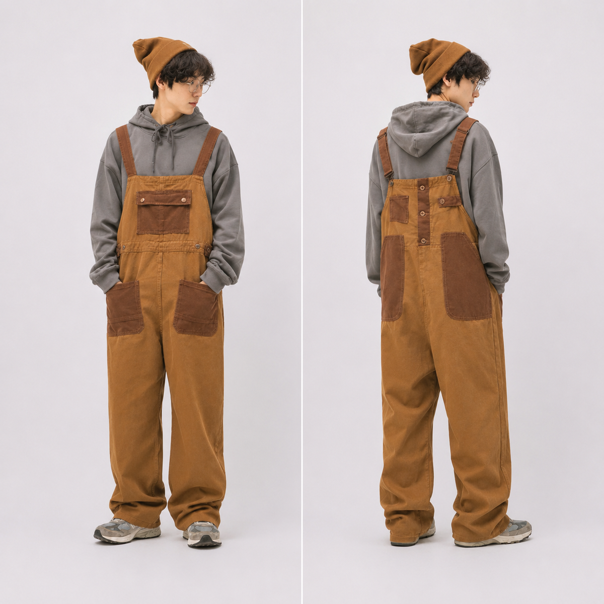 Salopette Rétro Utilitaire Marron