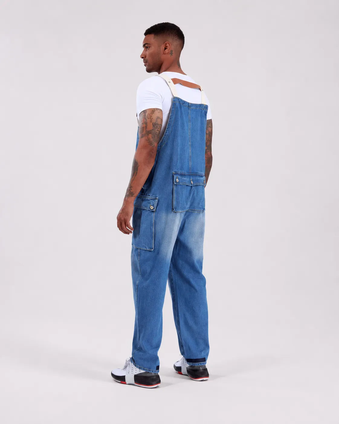 Salopette Jean Cargo Délavée
