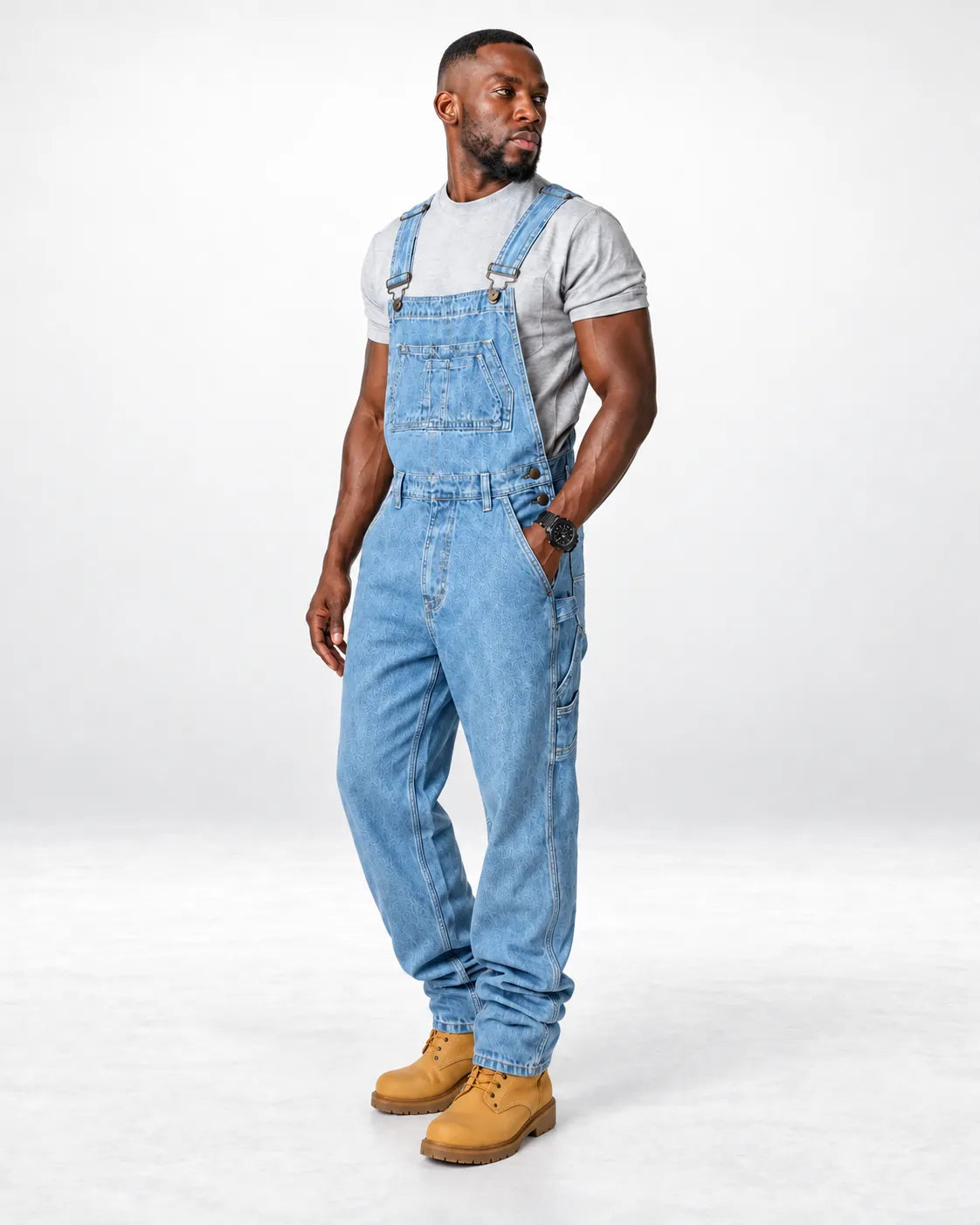 Salopette Denim Cargo Bleu