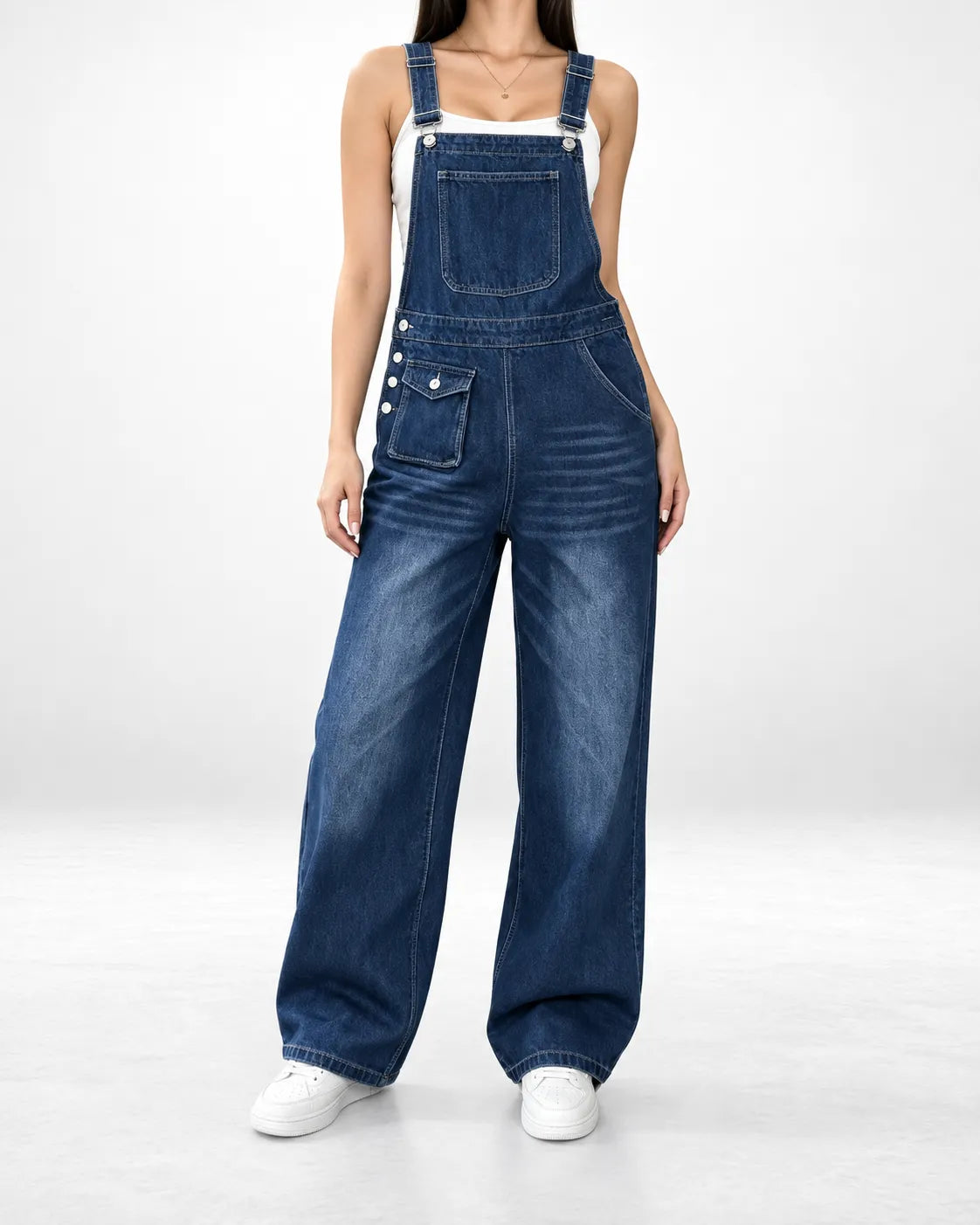 Salopette en jean à jambes larges