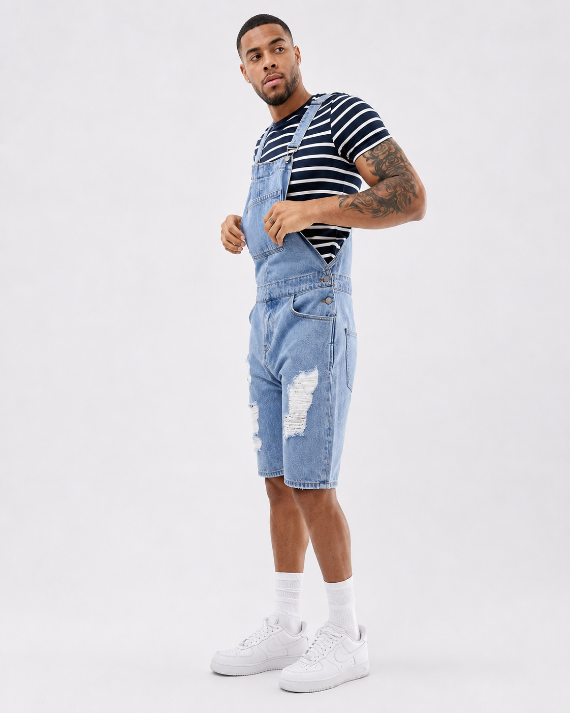 Salopette Short en Denim Souple