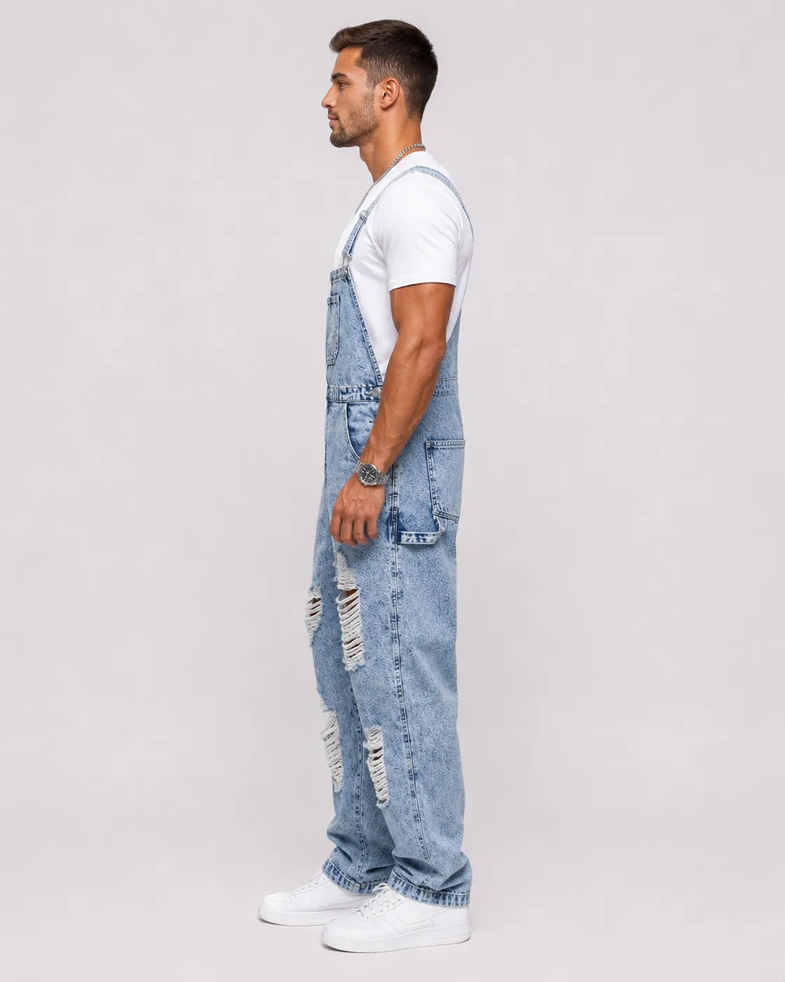 Salopette Jean Effet Usé Britannique