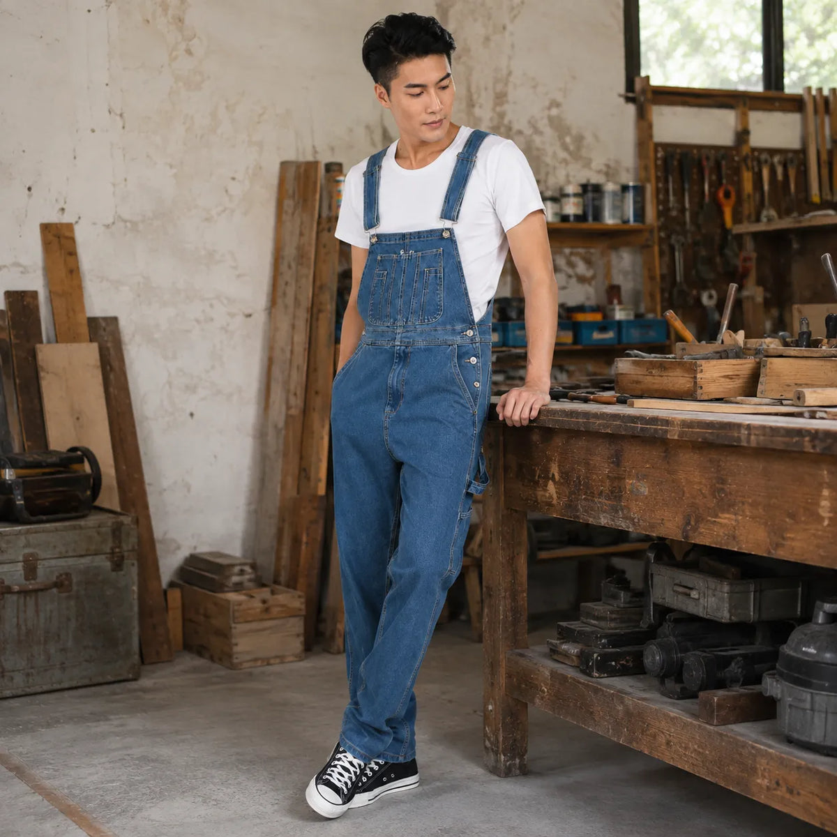 Le denim ample à l’esprit workwear