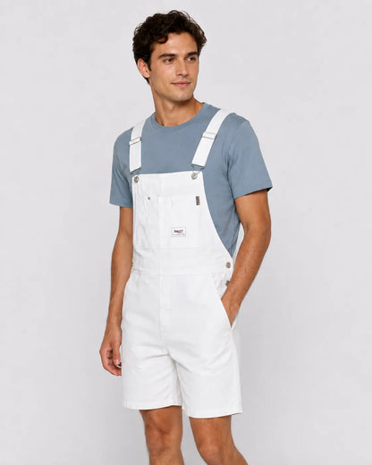Salopette Short Denim Blanche Homme