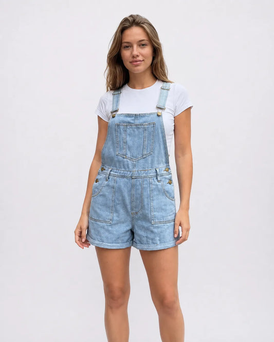 Salopette Short Denim Vintage Femme