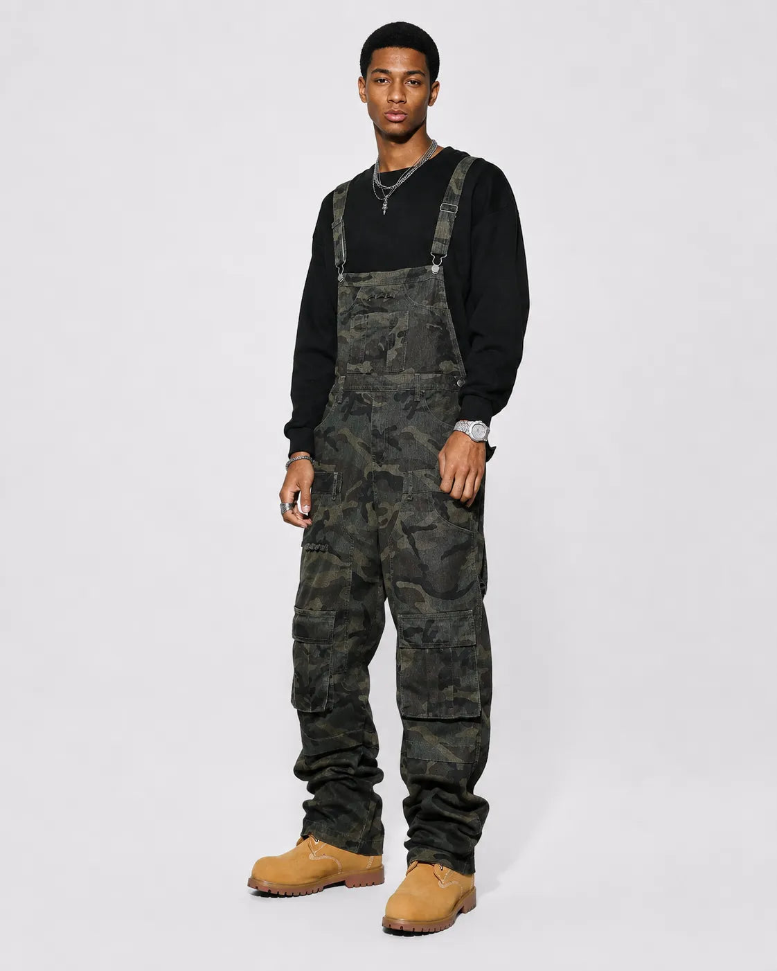 Salopette Cargo Camouflage Ample