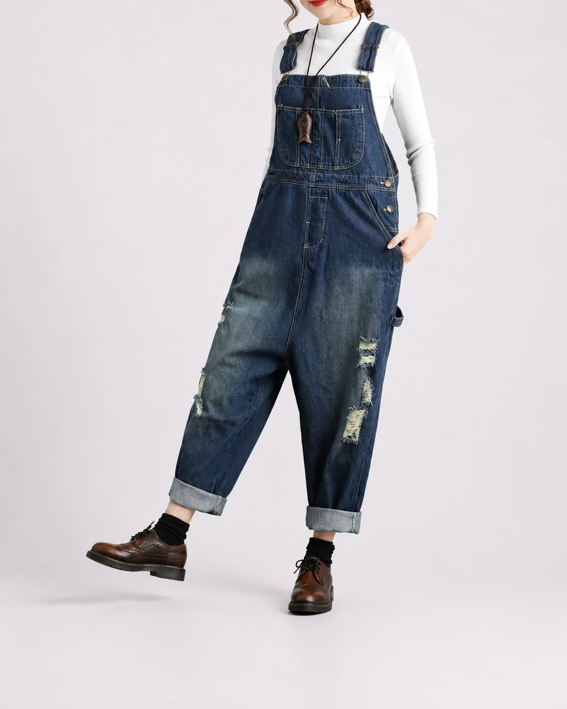 Salopette Streetwear avec Détails Ripped