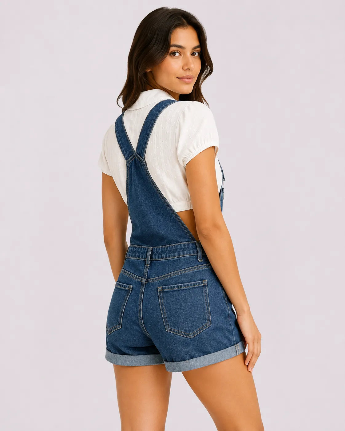 Salopette Short Denim Unie Femme