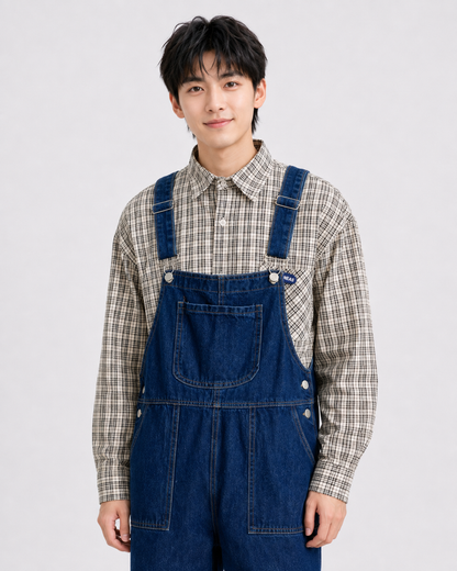 Salopette Denim Cropped Ample