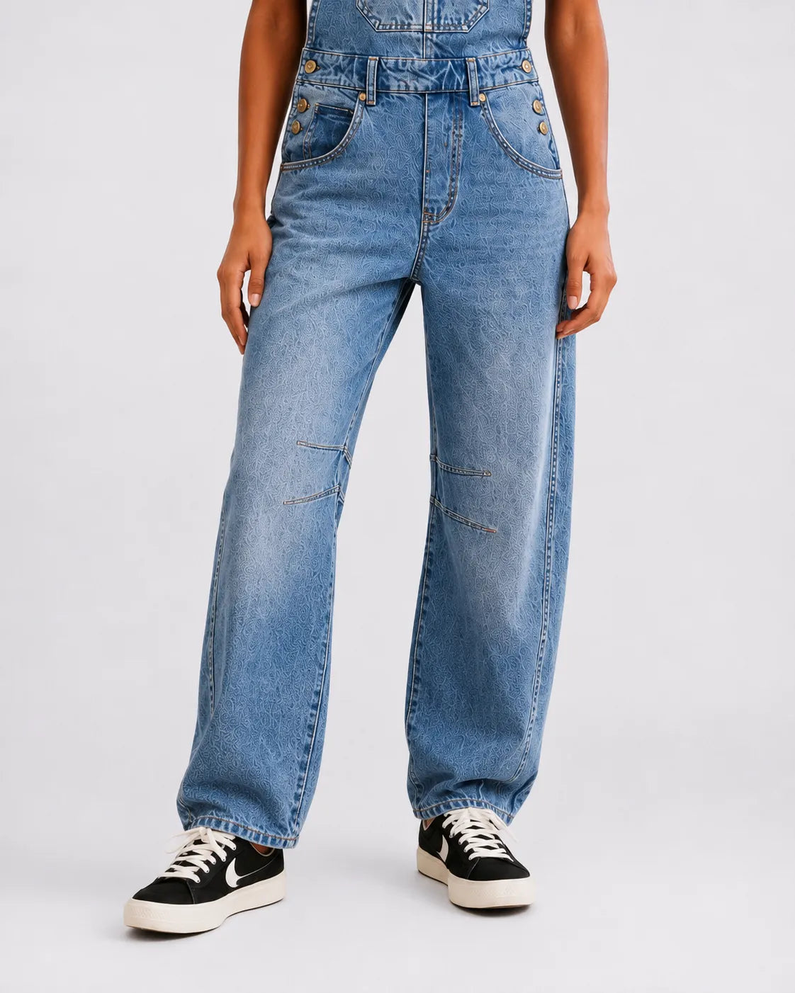 Salopette Denim Distressed Femme