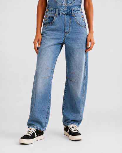 Salopette Denim Distressed Femme