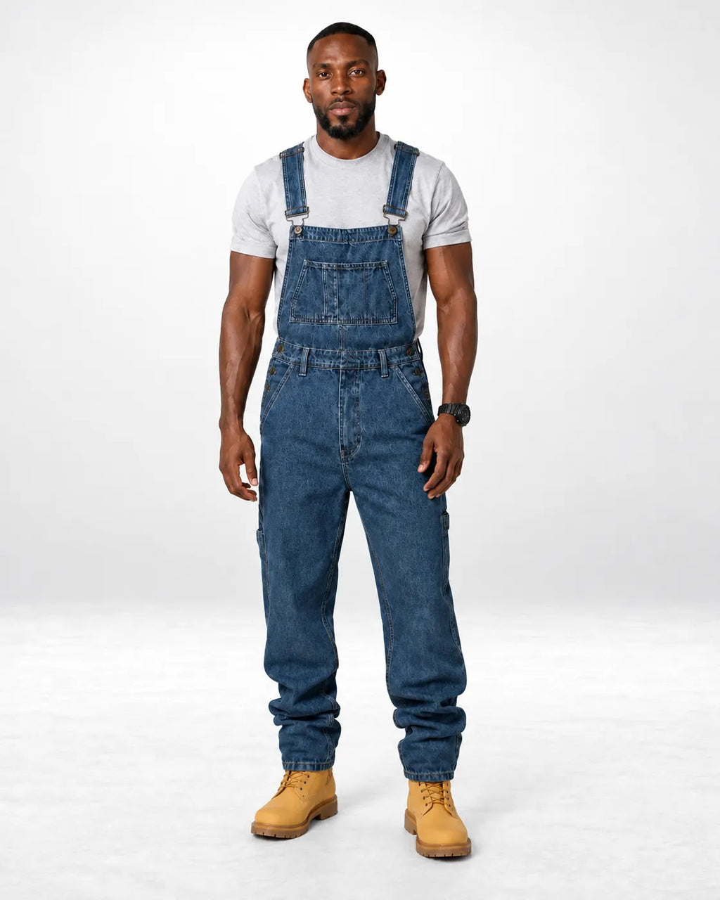 Salopette Denim Cargo Bleu