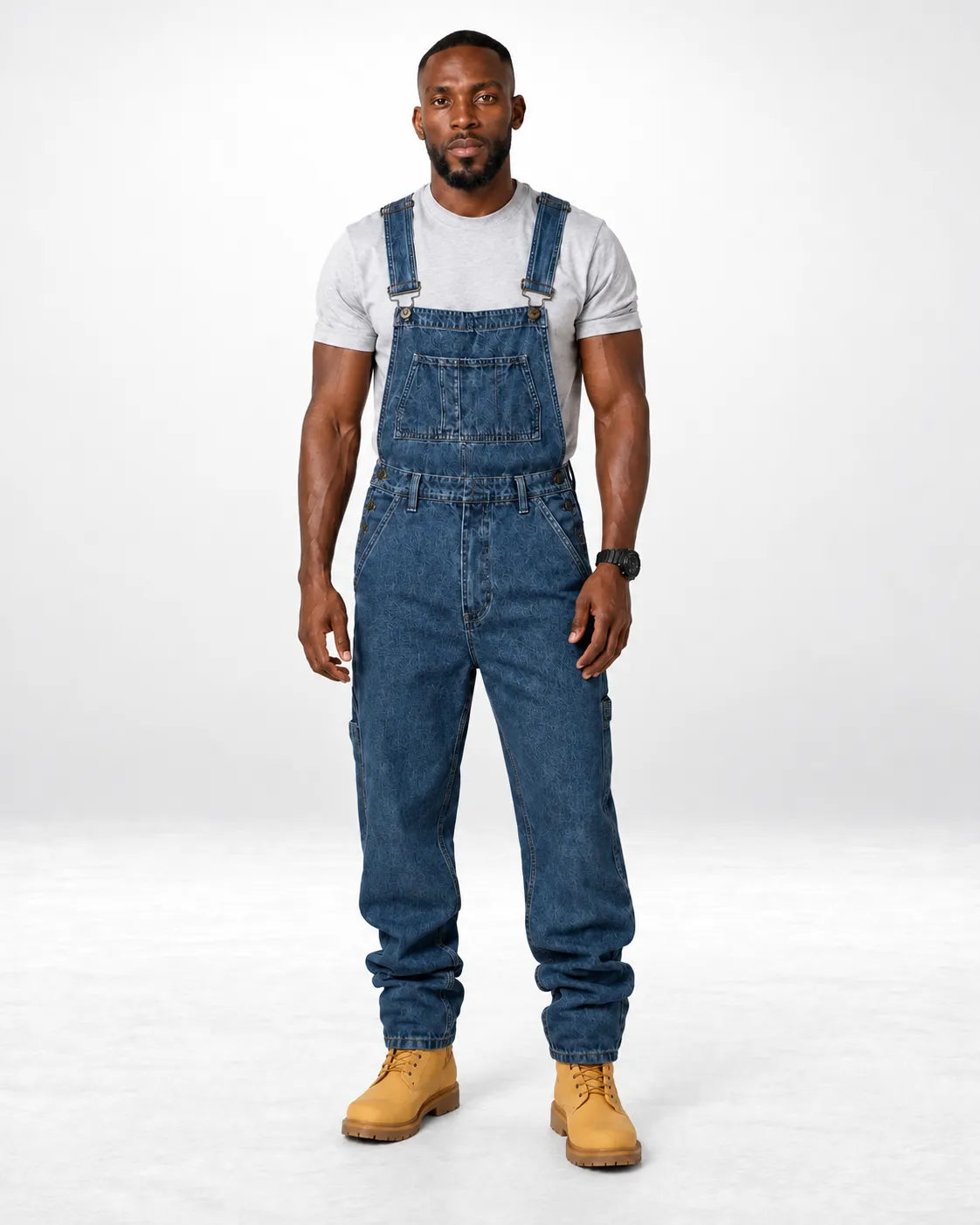Salopette Denim Cargo Bleu